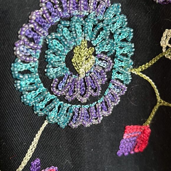 Quacker Factory Butterflies and Flowers Jacket and shirt Set Woman’s Large Beade - Picture 13 of 15